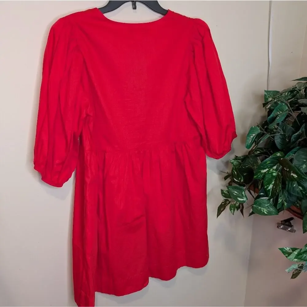 Band of the Free Red Mini Dress 100% Cotton – Size M (Flame Scarlet)